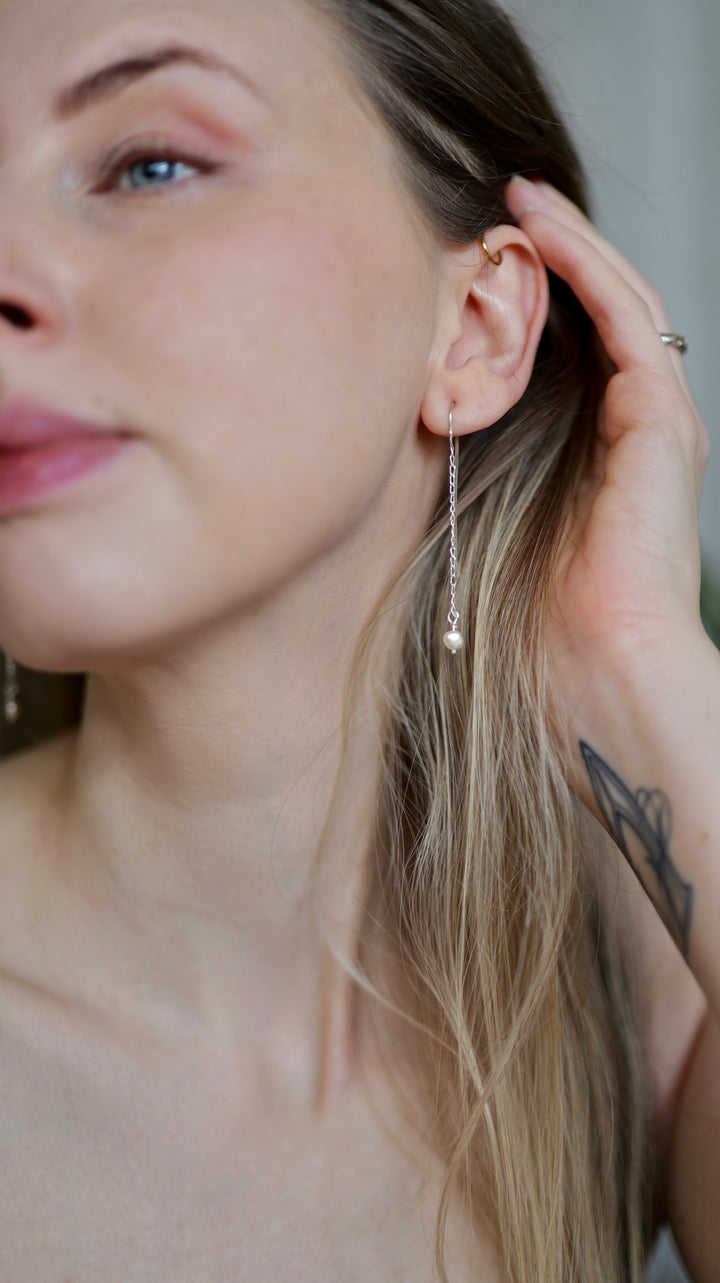 Retiazkové náušnice s riečnymi perlami - Ag 925/1000